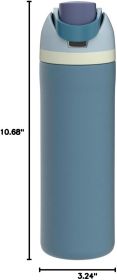 FreeSip Insulated Stainless Steel Water Bottle with Straw, BPA-Free Sports Water Bottle, Great for Travel, 24 Oz, Denim