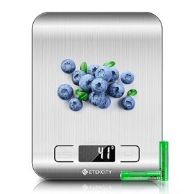 Etekcity Food Kitchen Scale, Digital Grams and Ounces for Weight Loss, Baking, Cooking, Keto and Meal Prep, LCD Display, Medium, 304 Stainless St