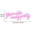 You're Like Really Pretty Neon Sign, 27.5" x 12" Pink LED Neon Signs for Wall Decor, Large Lights Sign with Remote Control and Power Adapter