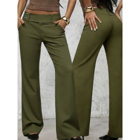 Draping Slimming And Height-enhancing Versatile Casual Workwear Suit Pants (Option: Army Green-M)