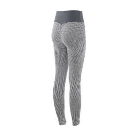 Plaid Leggings Fitness Yoga Pants Women's Seamless High Waist Breathable Gym Leggings (Option: Grey-S)