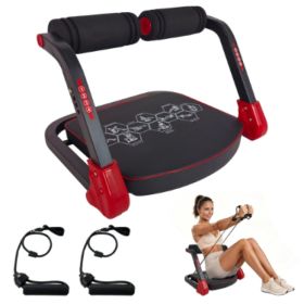 Ab Core Trainer Abdominal Machine For Home Gym With Resistance Bands Red (Option: Red)