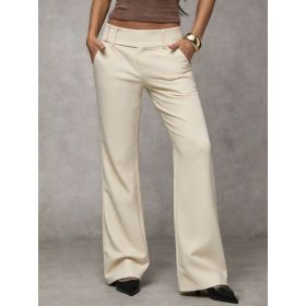 Draping Slimming And Height-enhancing Versatile Casual Workwear Suit Pants (Option: Beige-S)