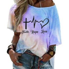 Women's Fashion Tie Dye Shirts Loose Print Graphic T-Shirts Casual Shirts (Color: 01, size: 2XL)