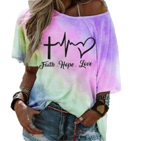 Women's Fashion Tie Dye Shirts Loose Print Graphic T-Shirts Casual Shirts (Color: 04, size: 4XL)