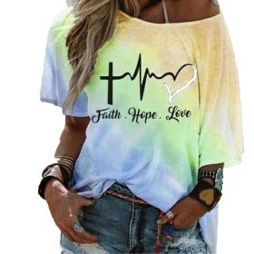 Women's Fashion Tie Dye Shirts Loose Print Graphic T-Shirts Casual Shirts (Color: 02, size: 2XL)