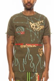 Weiv Hype Official Print Tshirt (Color: OLIVE, size: 3XL)