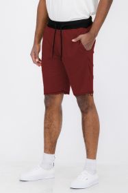 Weiv Raw Cut Sweat Shorts (Color: NAVY, size: XL)