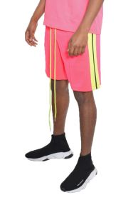 Side Stripe Tape Shorts (Color: Pink, size: S)