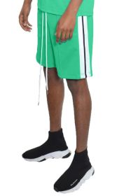 Side Stripe Tape Shorts (Color: JADE, size: M)