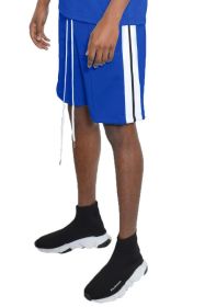 Side Stripe Tape Shorts (Color: ROYAL, size: XL)