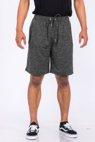 Weiv Marbled Active Running Shorts (Color: Black, size: L)