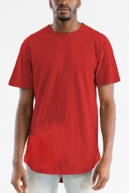 Extended Scallop Round Neck Tshirt (Color: Purple, size: XL)