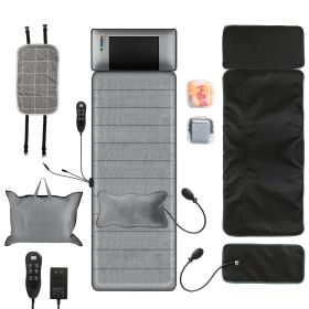 Fresh Fab Finds Full Body Electric Massage Mat with Heat Vibration Massage Pad Cushion Back Massage Mattress Chair Pad with Neck Massage Pillow with 1 (Color: Gray)