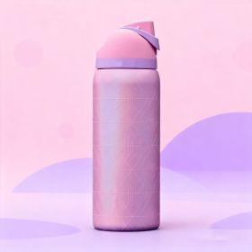 304 Stainless Steel Outdoor Sports Water Bottle, Portable and Leak-Proof, Suitable for Daily Outings, Mountain Climbing, Fitness and Other Scenar (Color: Pink)