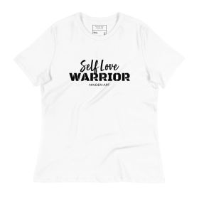 Women's relaxed t-shirt Self Love Warrior (Color: White, size: 2XL)