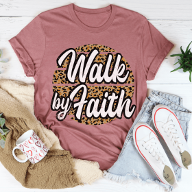 Walk By Faith T-Shirt (Color: Mauve, size: 3XL)