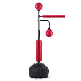 Boxing Speed Trainer, Punching Bag with Stand, Reflex Boxing Bag for Teens & Adults, Height Adjustable Free Standing Strike Bag Set with Gloves (Model Type: Large Base, Color: Red)
