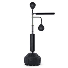 Boxing Speed Trainer, Punching Bag with Stand, Reflex Boxing Bag for Teens & Adults, Height Adjustable Free Standing Strike Bag Set with Gloves (Model Type: Large Base, Color: Black)