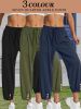 3pcs High-Waisted Button Wide-Leg Pants – Cropped, Comfy & Effortlessly Chic