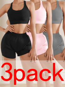 3pcs Cooling Quick-Dry Workout Shorts – Breathable, Loose Fit, Perfect for Summer (Colour: The three-color package is black, gray and pink, size: S)