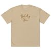Boldly You Oversized faded t-shirt with Old Gold Embroidery | Oversized T-shirt