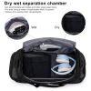 Gym Duffle Bag with Shoe Compartment & Wet Pocket 37L Waterproof Sports Travel Bag for Men Women Carry On Weekender Overnight Tote with Adjustable Sho