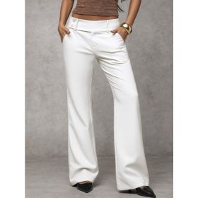 Draping Slimming And Height-enhancing Versatile Casual Workwear Suit Pants (Option: White-S)
