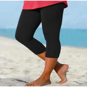 Summer Women's Plain Casual Leggings (Option: Black-2XL)