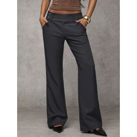 Draping Slimming And Height-enhancing Versatile Casual Workwear Suit Pants (Option: Dark Gray-XXL)