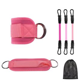 Ankle Resistance Bands With Cuffs For Women & Men,Adjustable Leg Workout Bands For Kickbacks, Booty Lift For Home Gym (Option: Pink)