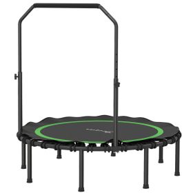 48" Rebounder Trampoline for Adults, Foldable Mini Trampoline with Adjustable Handle Bar for Indoor Outdoor, Green (Option: Green-960x460x130 mm)