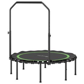 45" Rebounder Trampoline for Adults, Foldable Mini Trampoline with Adjustable Handle Bar for Indoor Outdoor, Green (Option: Green-900x440x110 mm)