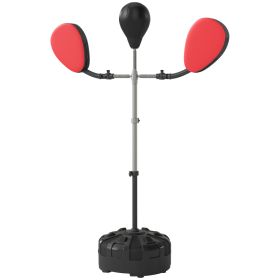 Boxing Bag with Stand, Adjustable Height Punching Speed Bag with 2 Target Arms, for Training, Exercise, Black (Option: Black-660x530x260 mm)